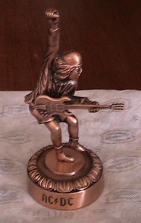 AC/DC Stiff ..  bronze statue of ANGUS YOUNG