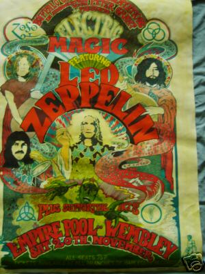 popsike.com - Led Zeppelin 1971 Empire Pool Wembley Colour poster
