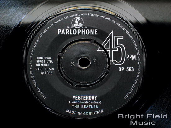 Beatles Yesterday UK 1965 Parlophone *EXPORT* 45 DP 563