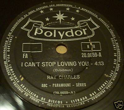 RAY CHARLES 78 I CAN'T STOP LOVING YOU  COV'D BY ELVIS