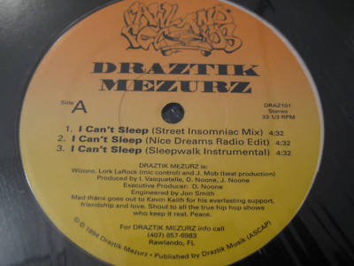 popsike.com - DRAZTIK MEZURZ - I CAN'T SLEEP Rare Indy-Rap SEALED 