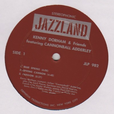KENNY DORHAM & Friends Jazzland Lp Sonny Rollins