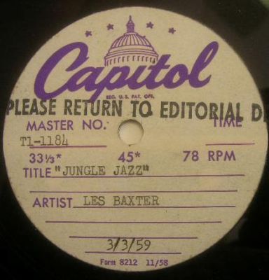 Les Baxter, Jungle Jazz, Capitol acetate US 1959