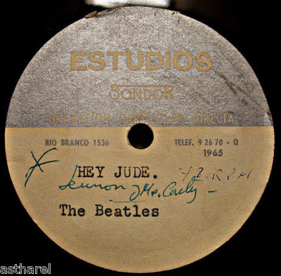 BEATLES URUGUAY 78 RPM ACETATE Hey Jude Revolution SONDOR ULTRAHYPER