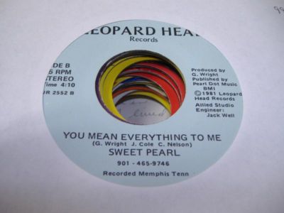 HEAR Northern Soul Memphis 45 SWEET PEARL You Mean Everything To Me on Leopard