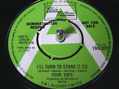 Four Tops 7" Demo  'I'll Turn To Stone'  (Tamla Motown)