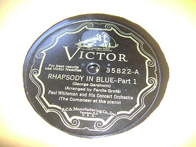 George Gershwin / Paul Whiteman 78rpm Victor #35822 Rhapsody In Blue Pt. 1