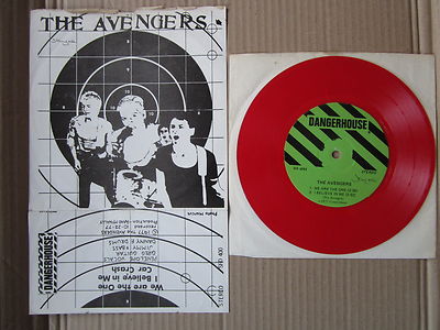 THE AVENGERS We Are The One  DANGERHOUSE 7" RED VINYL DILS BAGS SEX PISTOLS KBD