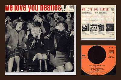 WE LOVE YOU BEATLES  ORIGINAL FRENCH EP 1964 THE TYPHOONS - Bobby STEVENS  ++