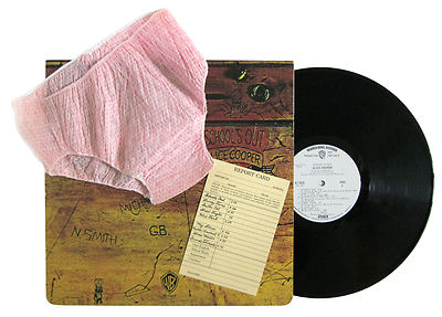 ALICE COOPER SCHOOL'S OUT WHITE LABEL PROMO '72 LP W/PANTIES & REPORT CARD M-