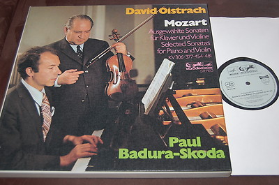Oistrakh Badura-Skoda Mozart Violin Sonatas Eurodisc Ed1 Grey Stereo 2LP Box NM