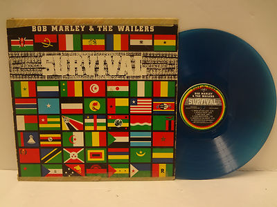 6350 LP BOB MARLEY & THE WAILERS SURVIVAL *JAMAICAN PRESS BLUE VINYL* TUFF GONG