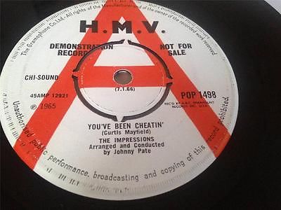 THE IMPRESSIONS you´ve been cheatin UK HMV DEMO NORTHERN SOUL 45