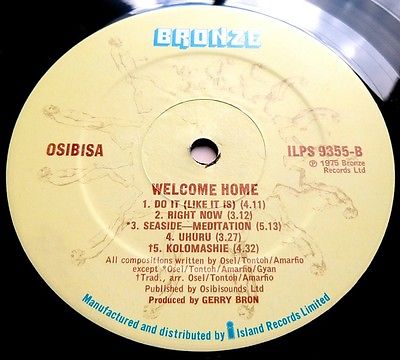 OSIBISA Welcome Home 1975 ORIGINAL UK ISLAND/BRONZE Nr MINT
