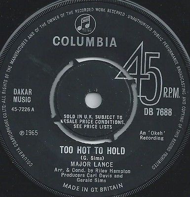 MAJOR LANCE - TOO HOT TO HOLD - DARK AND LONELY