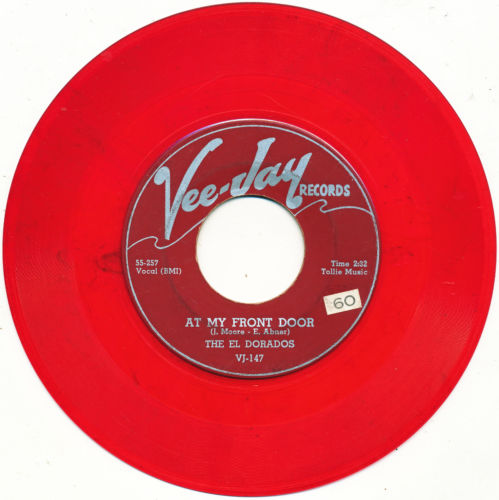 EL DORADOS on Vee-Jay --AT MY FRONT DOOR-- r&b doo wop 45 | ORIG --RED VINYL--