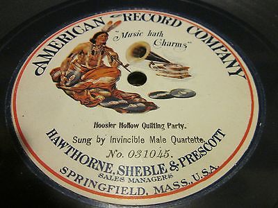 78rpm AMERICAN RECORD COMPANY "HOOSIER HOLLOW QUILTING PARTY" by INVINCIBLE MALE