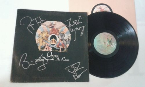  Queen Signed VINYL, RARE , 45, Queen Autographed/signed ,  Night at the Opera - auction details