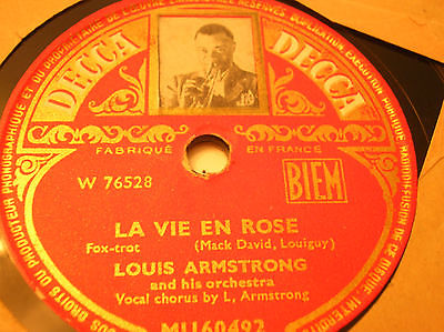 78 rpm- LOUIS ARMSTRONG - La vie en rose - Piaf - DECCA MU 60492