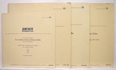 ENRICO MAINARDI - JS BACH 6 suites for cello solo ORIG ARCHIV 3x12" + 10" EX++