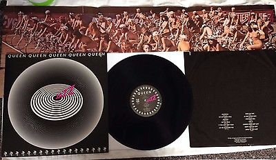 popsike.com - Queen Jazz Vinyl LP ORIG With Nude Bike Poster 