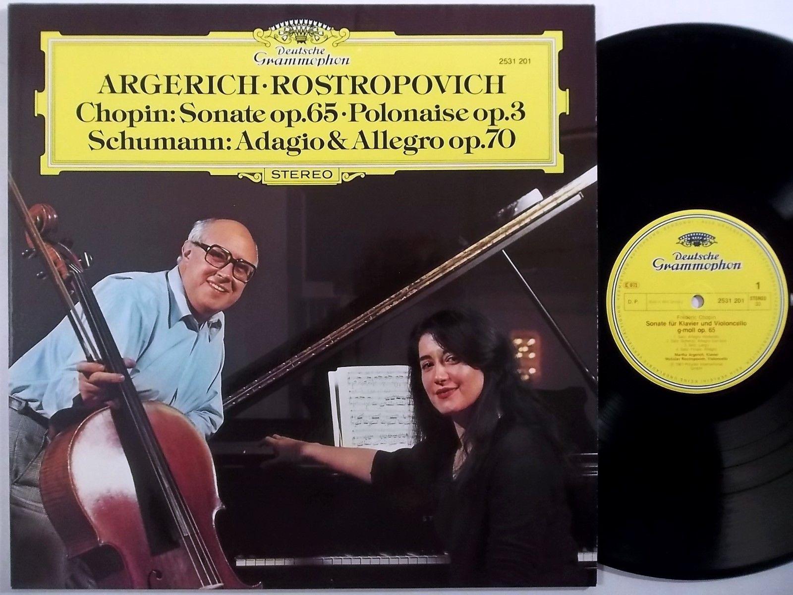 ARGERICH ROSTROPOVICH chopin Sonata op 65 DG LP 2531 201 very nice NM