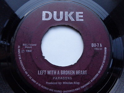 THE PARAGONS "LEFT WITH  BROKEN HEART" 1968 UK DUKE   ROCKSTEADY