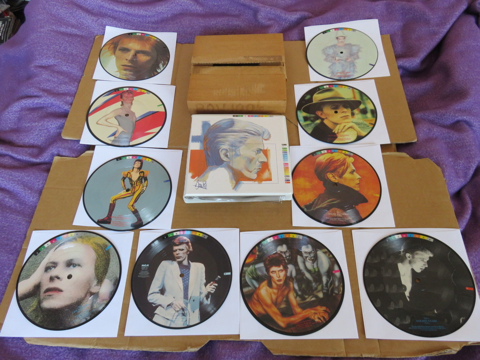 DAVID BOWIE Fashions 10x 7" UK ORIGINAL PICTURE DISC SET IN WALLET & BOW100 BOX