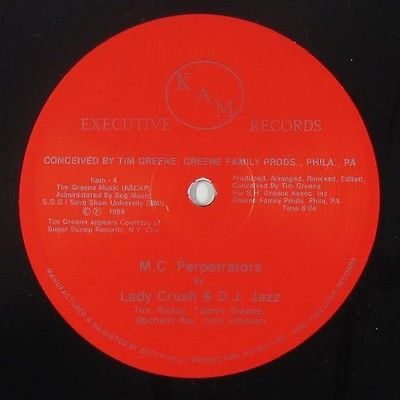 Lady Crush & DJ Jazz - M.C. Perpetrators 12" -KAM Executive Electro Rap VG++ MP3