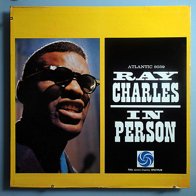 RAY CHARLES IN PERSON ULTRA-RARE ORIG '59 ATLANTIC BLACK LABEL MONO LP VERY NICE
