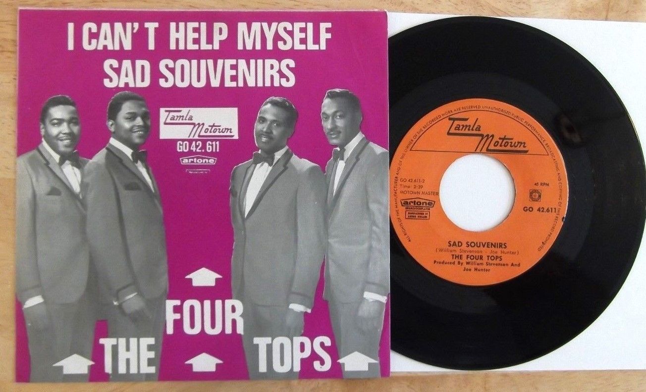 FOUR TOPS HOLLAND MOTOWN 45+PIC SLEEVE I CAN'T HELP MYSELF/SAD SOUVENIRS