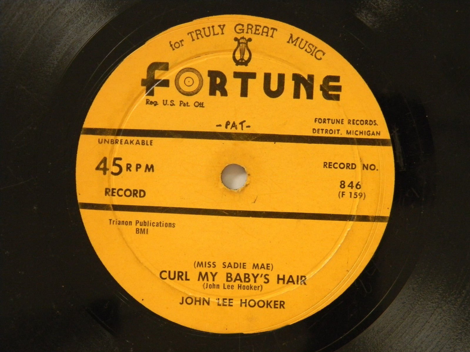 John Lee Hooker 78 CURL MY BABY'S HAIR / 609 BOOGIE   Fortune VG blues