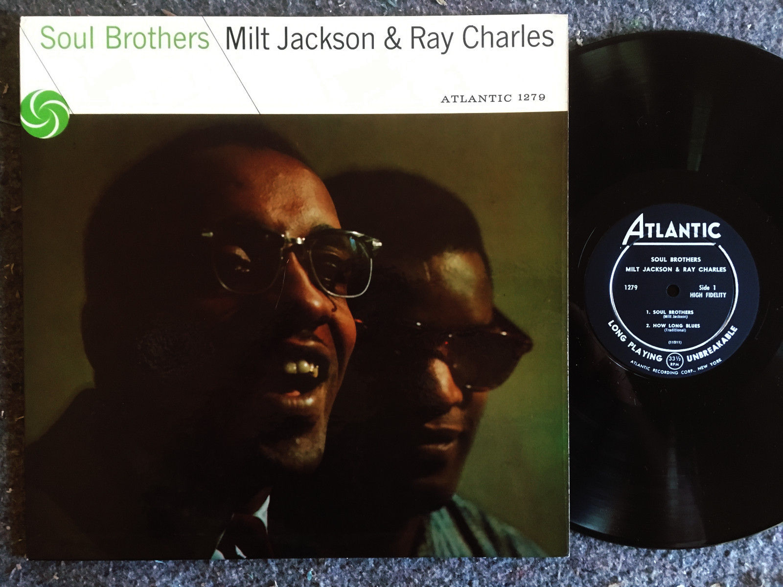 MILT JACKSON & RAY CHARLES Soul Brothers ATLANTIC 1279 mono NM- clean  JAZZ LP