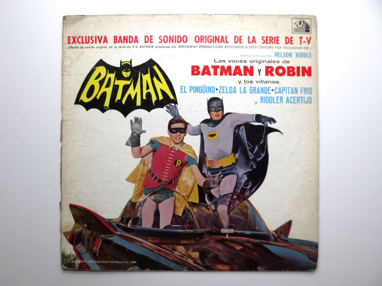  - BATMAN - very rare ARGENTINA COVER ONLY '66 NELSON RIDDLE  FM-4180 ADAM WEST - auction details