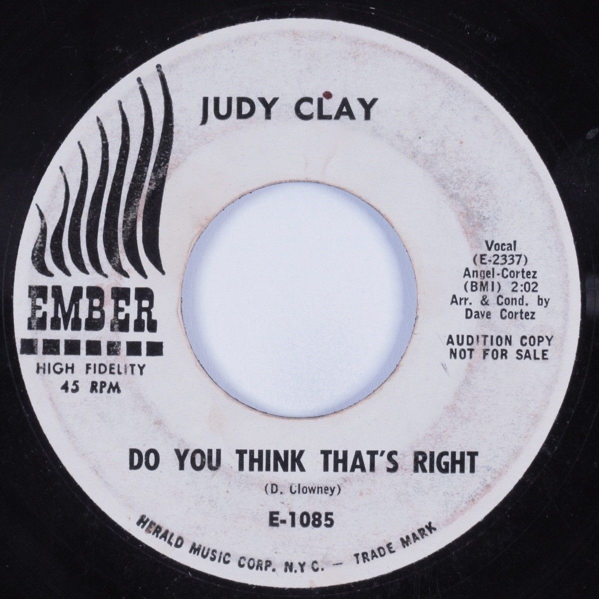 R&B Soul 45 JUDY CLAY Do You Think That's Right EMBER HEAR