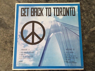 THE BEATLES GET BACK TO TORONTO IPF RECORDS ORIGINAL 1970 BOOTLEG VINYL LP
