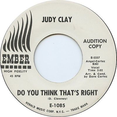 Judy Clay Ember 1085 Do You Think That's Right Northern Soul