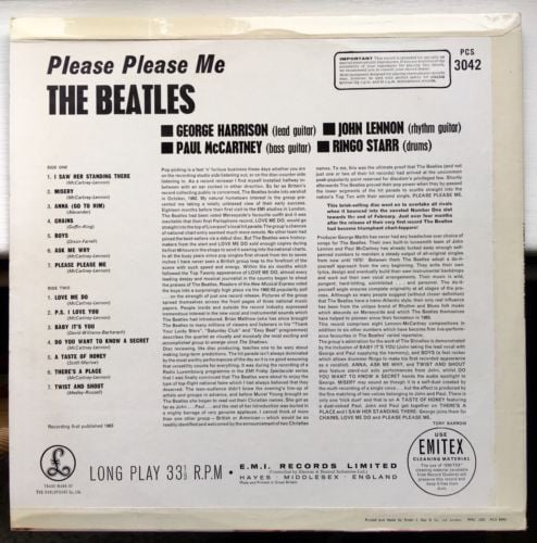 Beatles Please Please Me STEREO GOLD & BLACK sleeve & record NEAR MINT + insert