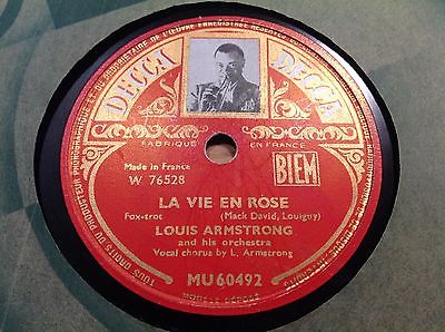 Rare 78 rpm-LOUIS ARMSTRONG - La vie en rose - C'est si bon DECCA MU 60492