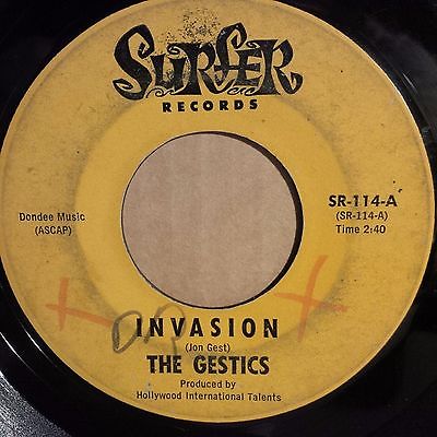 The Gestics - Invasion / Rockin' Fury 1964 Surfer Records SR-114 GARAGE SURF
