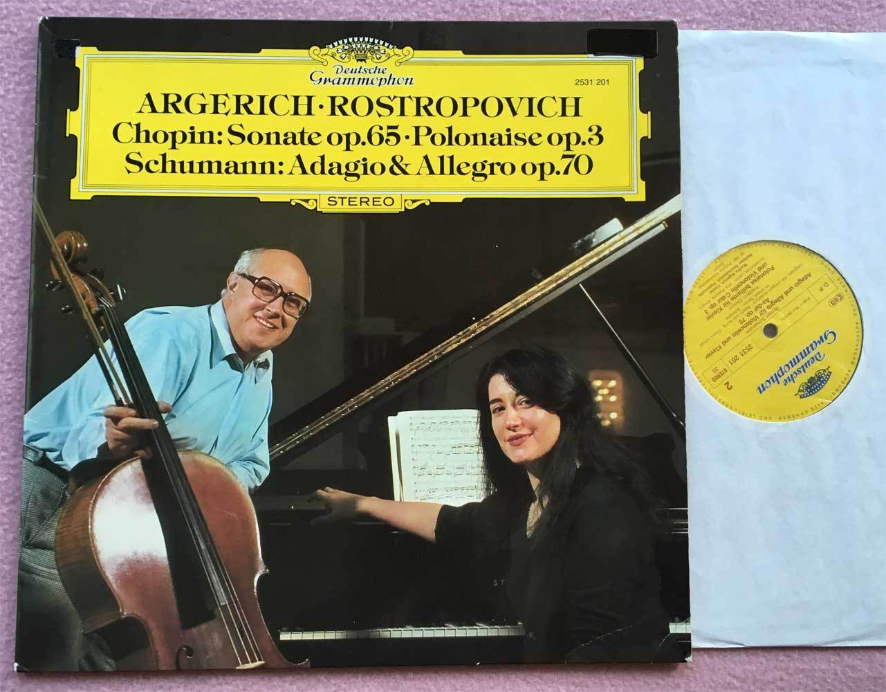 MARTHA ARGERICH & ROSTROPOVICH Chopin ORIG DGG Digital 2531201 GER-1981 LP NM-