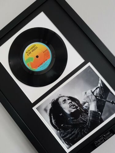 Pic 1 Bob Marley-Framed Original No Woman No Cry-Vinyl Record-Metal Plaque-RARE