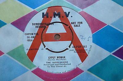 The Impressions - Gypsy Woman 1961 UK 45 HMV DEMO NORTHERN SOUL