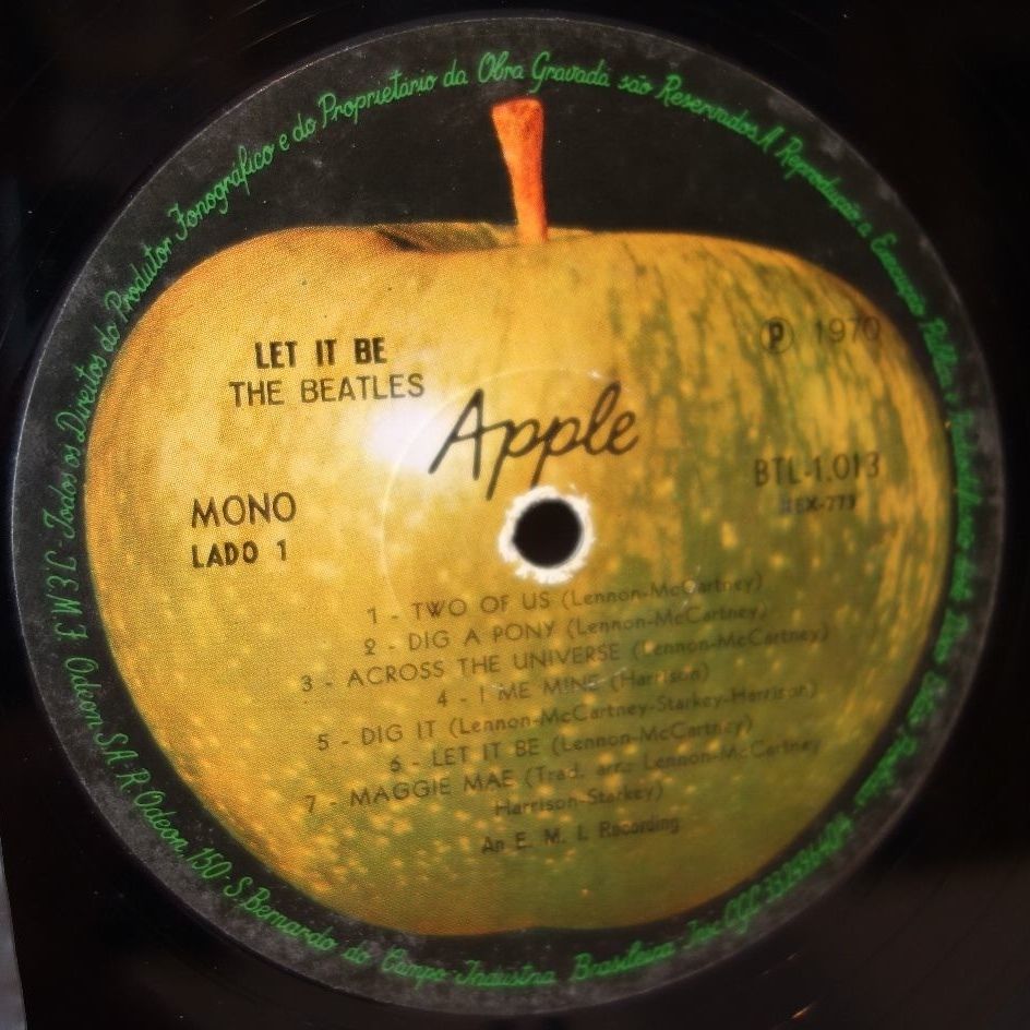 EX/EX- The Beatles -Let it Be- MONO Original 1970 Brazil Apple Records BTL 1013