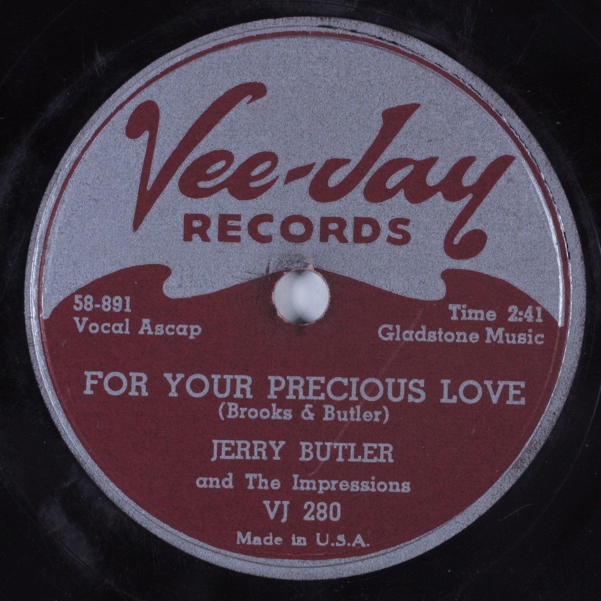 Doo Wop 78 JERRY BUTLER For Your Precious Love VEE-JAY VJ-280 HEAR