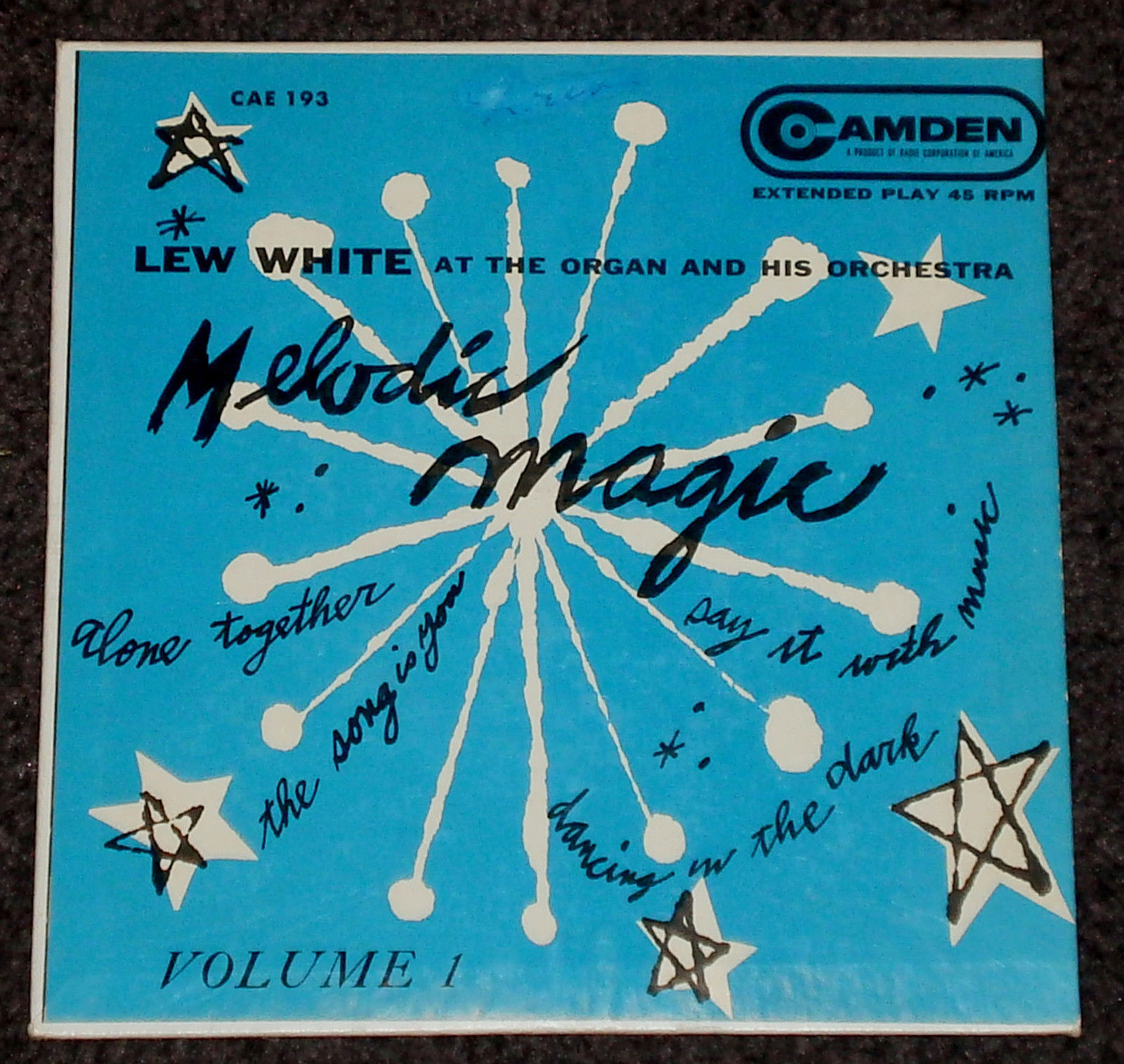 ANDY WARHOL COVER ART-Camden CAE 193 EP 7"-Melodic Magic-Lew White