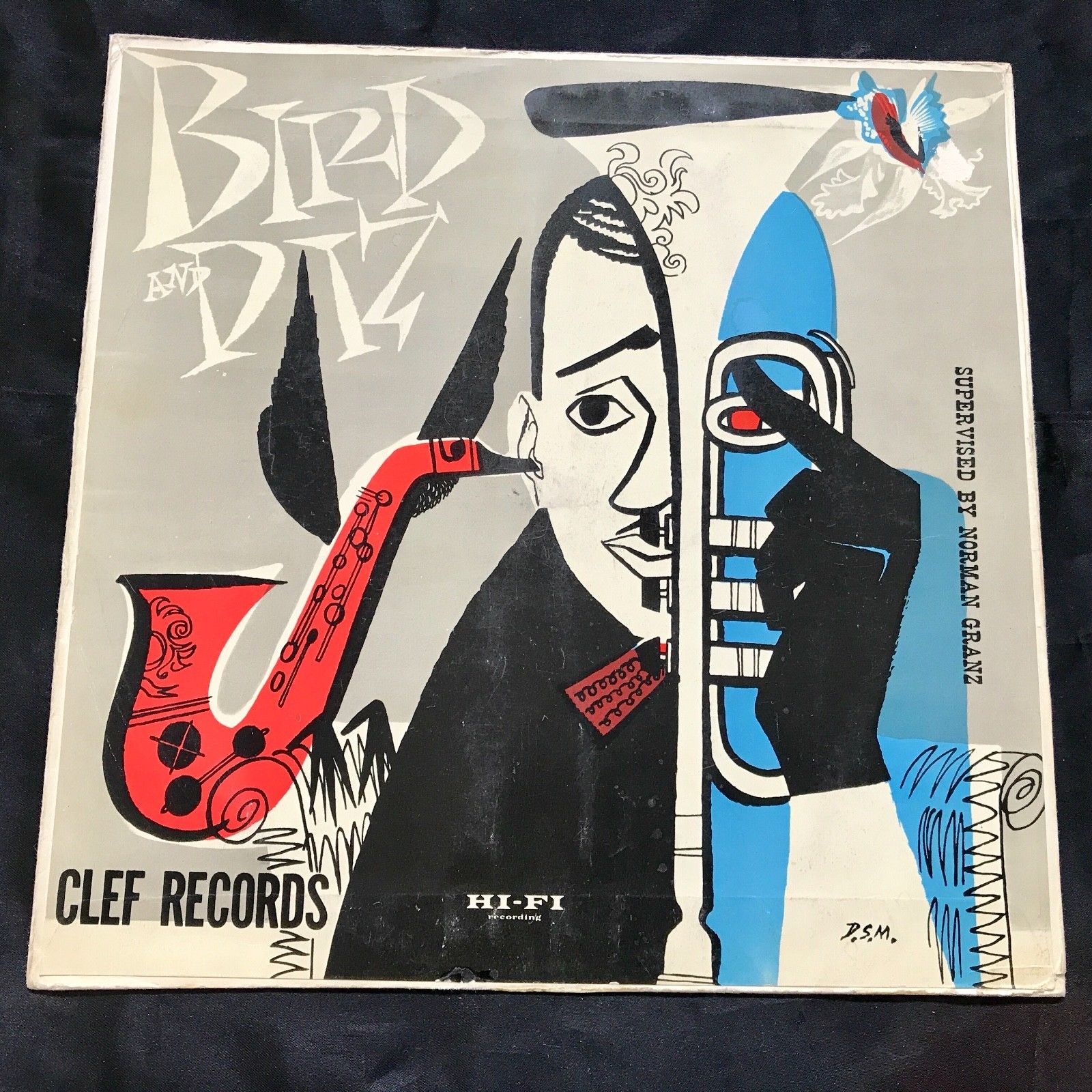 CHARLIE PARKER & DIZZY GILLESPIE: Bird And Diz . MONK . CLEF. LP 10". SIGNED
