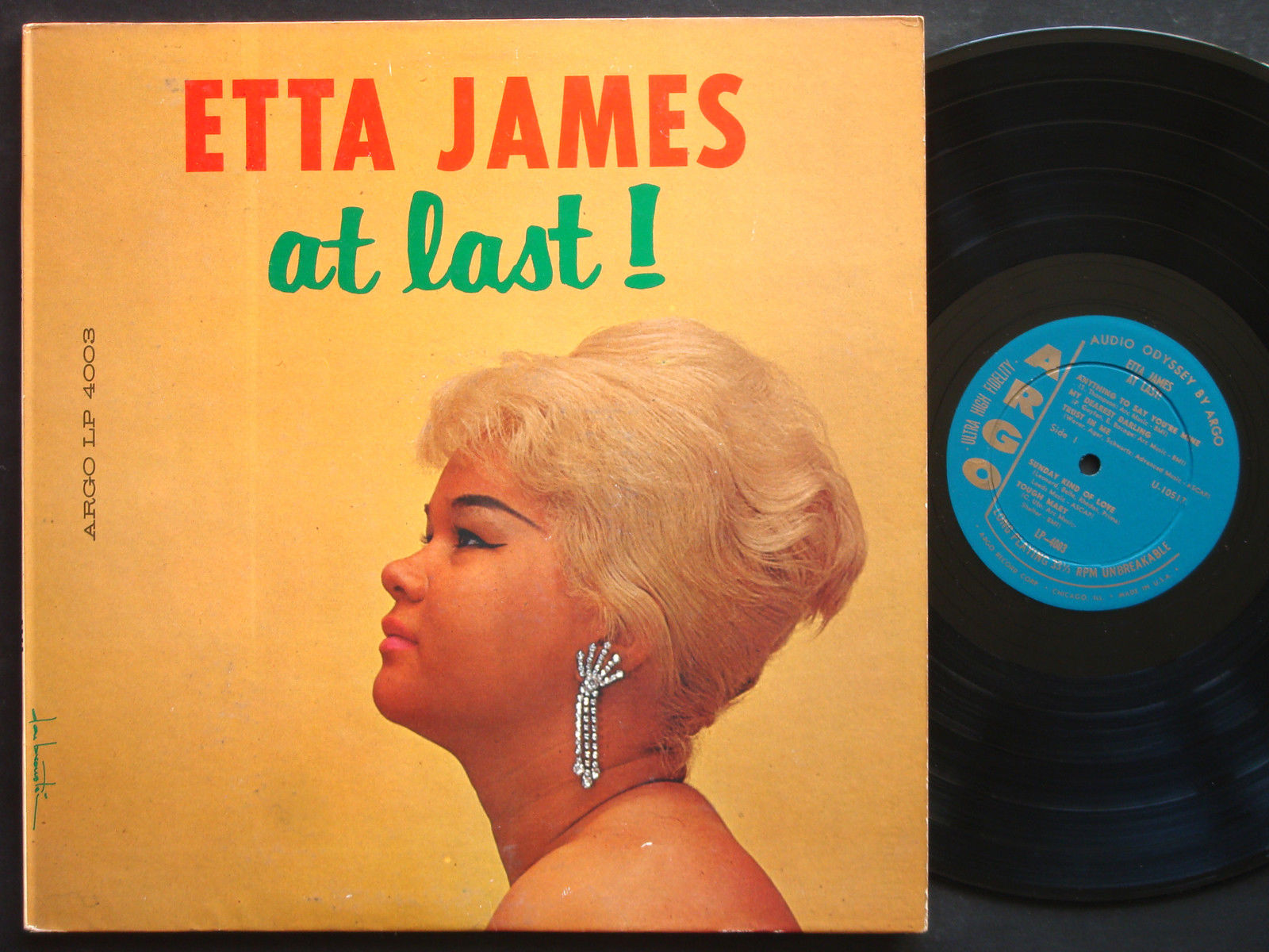 ETTA JAMES At Last  LP ARGO RECORDS LP 4003 Orig US 1961  BLUES FUNK SOUL MONO