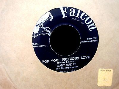 45 rpm Jerry Butler For Your Precious Love Falcon-1013 exc++ nice gloss & clean