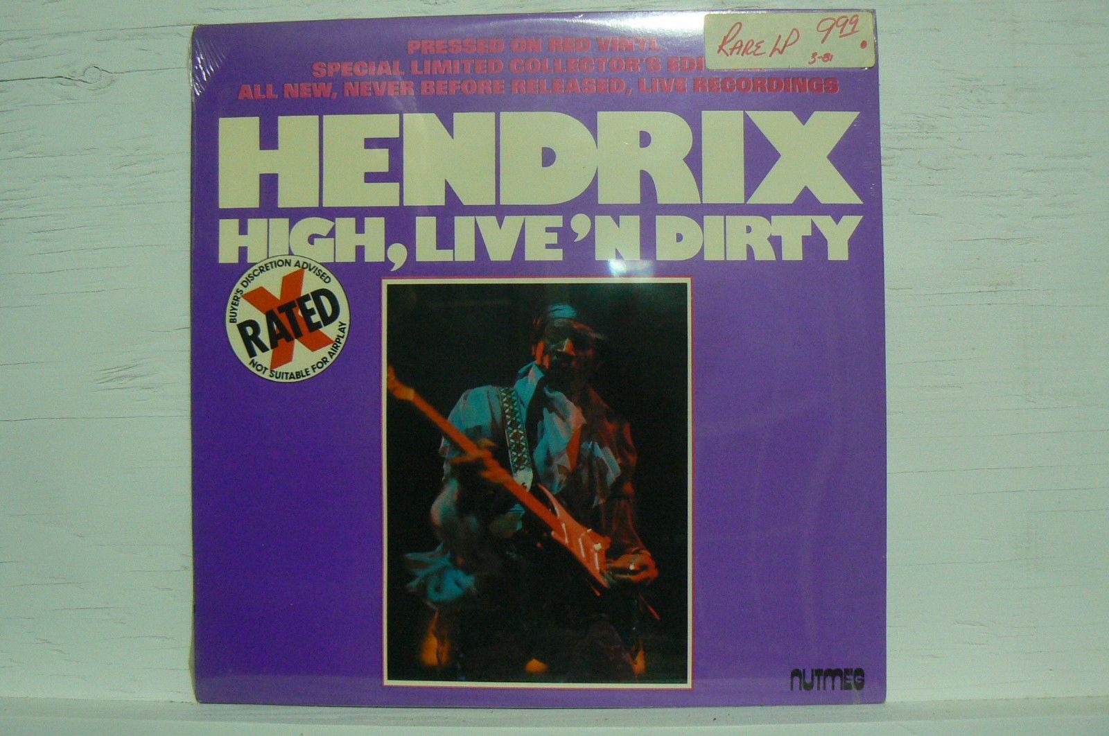 Jimi Hendrix HIGH, LIVE'N DIRTY RARE RED VINYL FACTORY SEALED 1978 NUTMEG RECORD